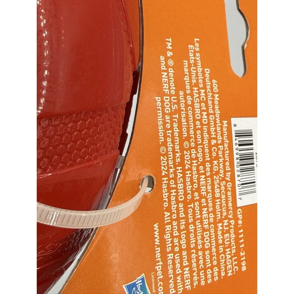 Nerf Dog Treat Football Dog Toy 6 Inch Red Rubber Interactive Dispenser 2870